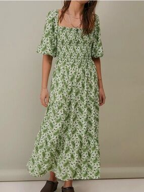faithfull the brand green gingham dress Rent Faithfull The Brand Green Dress UK 10